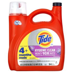 Tide Hygienic Clean Liquid Laundry Detergent, Spring Meadow, 94 Loads, 146 oz