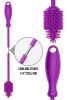 Brush Silicone Bottle Cleaner Brush 2 Piece Set Flexible Long Handle Water Bottle Cleaner Baby Bottle Nipple Brush for Plastic Glass BPA Free Dish Was