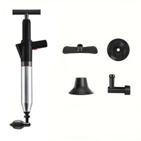 1Set HighPressure Power Dredger Instantly Unclog Toilets (Color: black)
