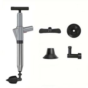 1Set HighPressure Power Dredger Instantly Unclog Toilets (Color: Grey)